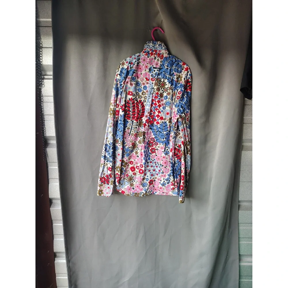 Talbots Petites Floral Button Down Shirt Long Sleeve Multi Color Size P
